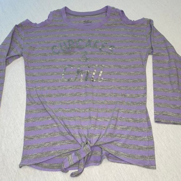 Girls Justice Cold Shoulder Top-S - Picture 1 of 3